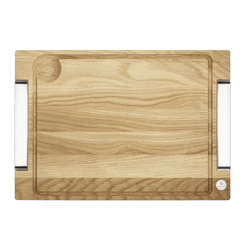 Oak Cutting Board with Silver-Plated Handles - Large Royal Chef
