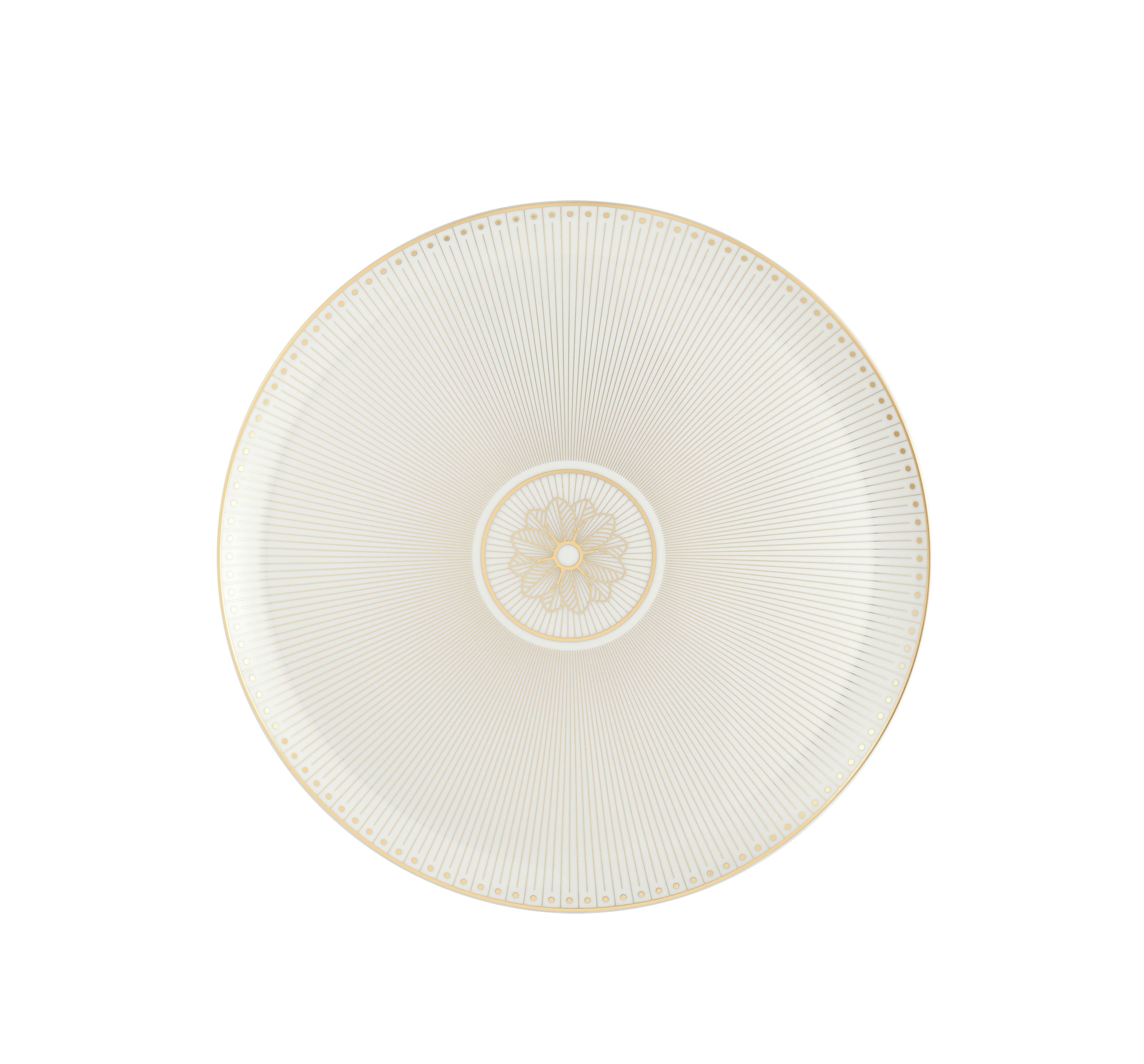 christofle plat à tarte en porcelaine finition or 0