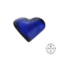 Vintage Crystal Pebble Paperweight Heart - Blue Front