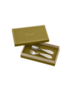 christofle set cuillère et fourchette naissance en métal argenté - ivory 0