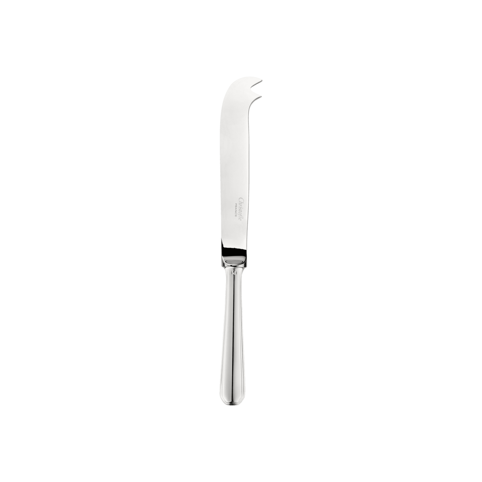CHRISTOFLE : Plateau à fromage en métal argenté avec sa cloche en verre, D. 27 cm. On
