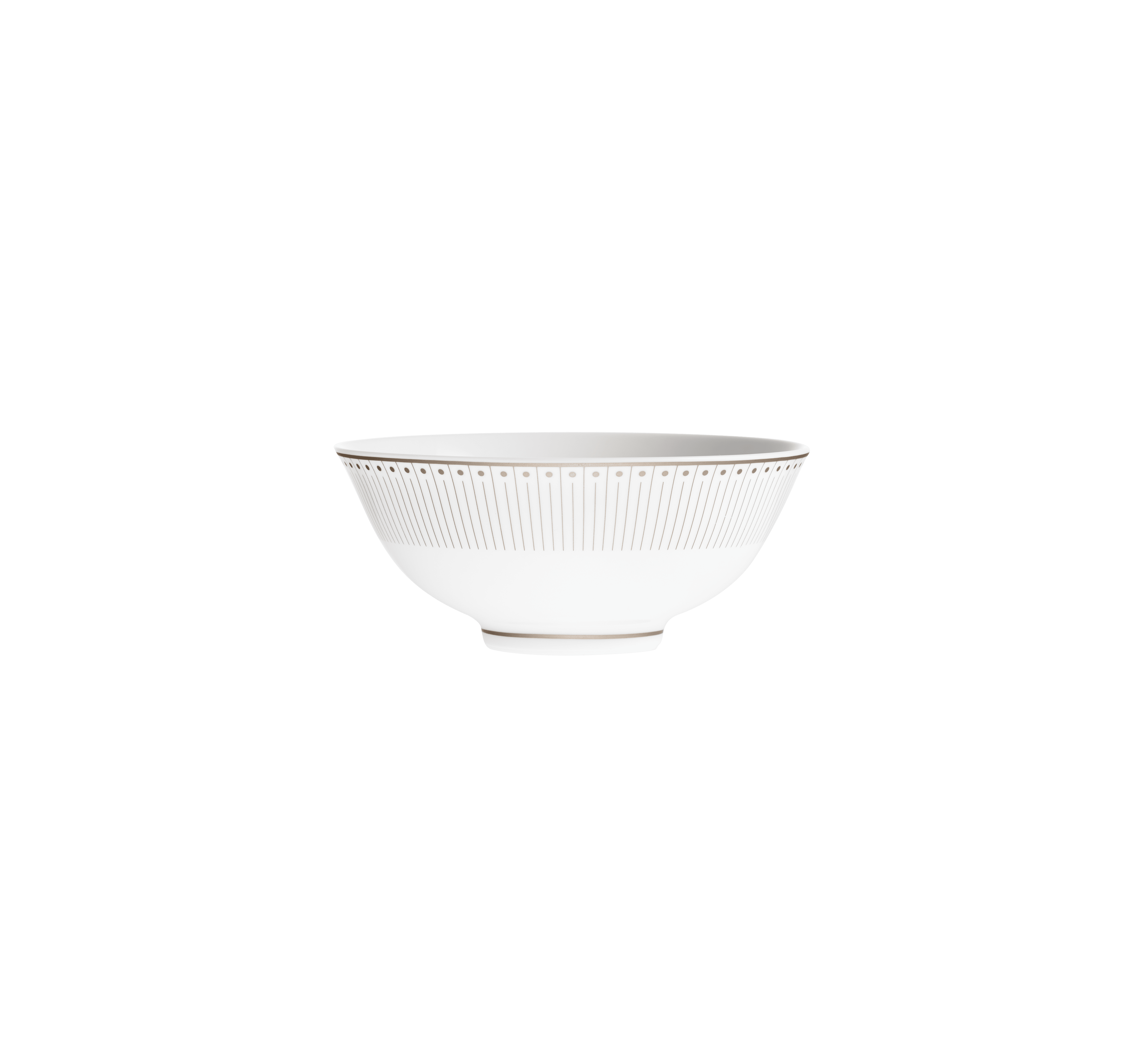 christofle Porcelain Chinese Rice Bowl Platinum Finish
