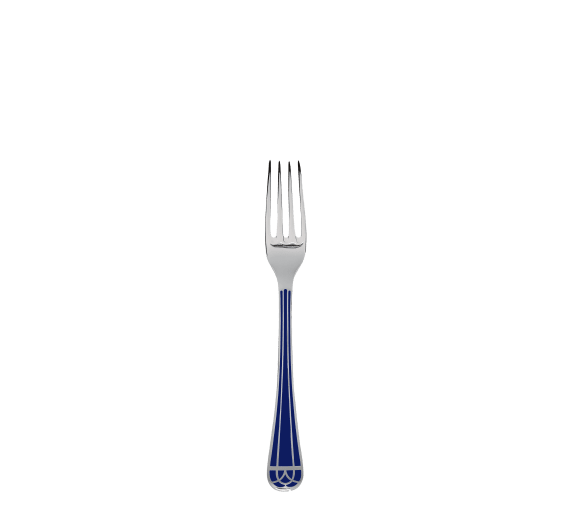 christofle silver plated dessert fork - marbled blue 1