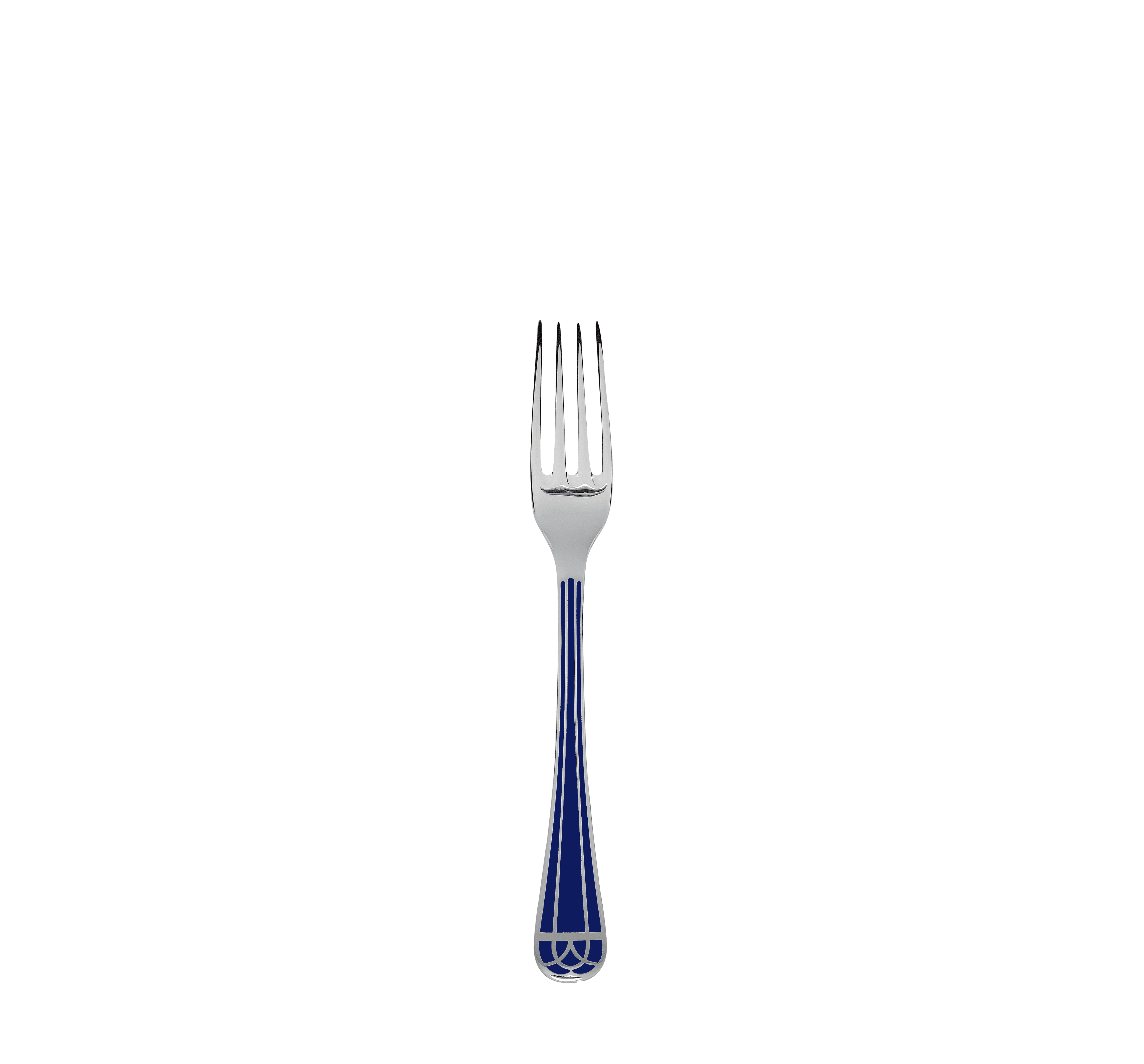 christofle silver plated dessert fork - marbled blue 1