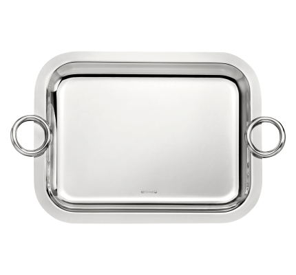 christofle rectangular tray with handles 26x20cm vertigo  silver plated 1