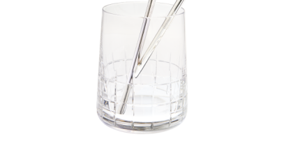 Set of 2 silver plated small straws