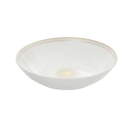 Porcelain Soup Cereal Bowl Gold Finish