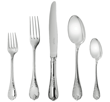 christofle individual place settings (5 pieces) marly  silver plated 1
