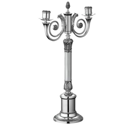 christofle two light candelabra malmaison  silver plated 1