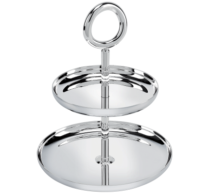 2-Tier Silver-Plated Dessert Stand