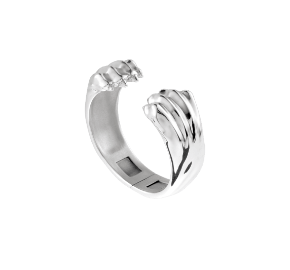 christofle sterling-silver cuff bracelet rhodium-plated 1