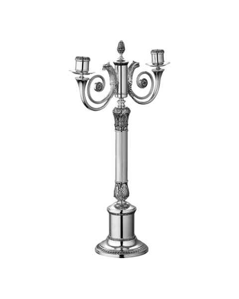 Silver-Plated Candelabra For Two Candles