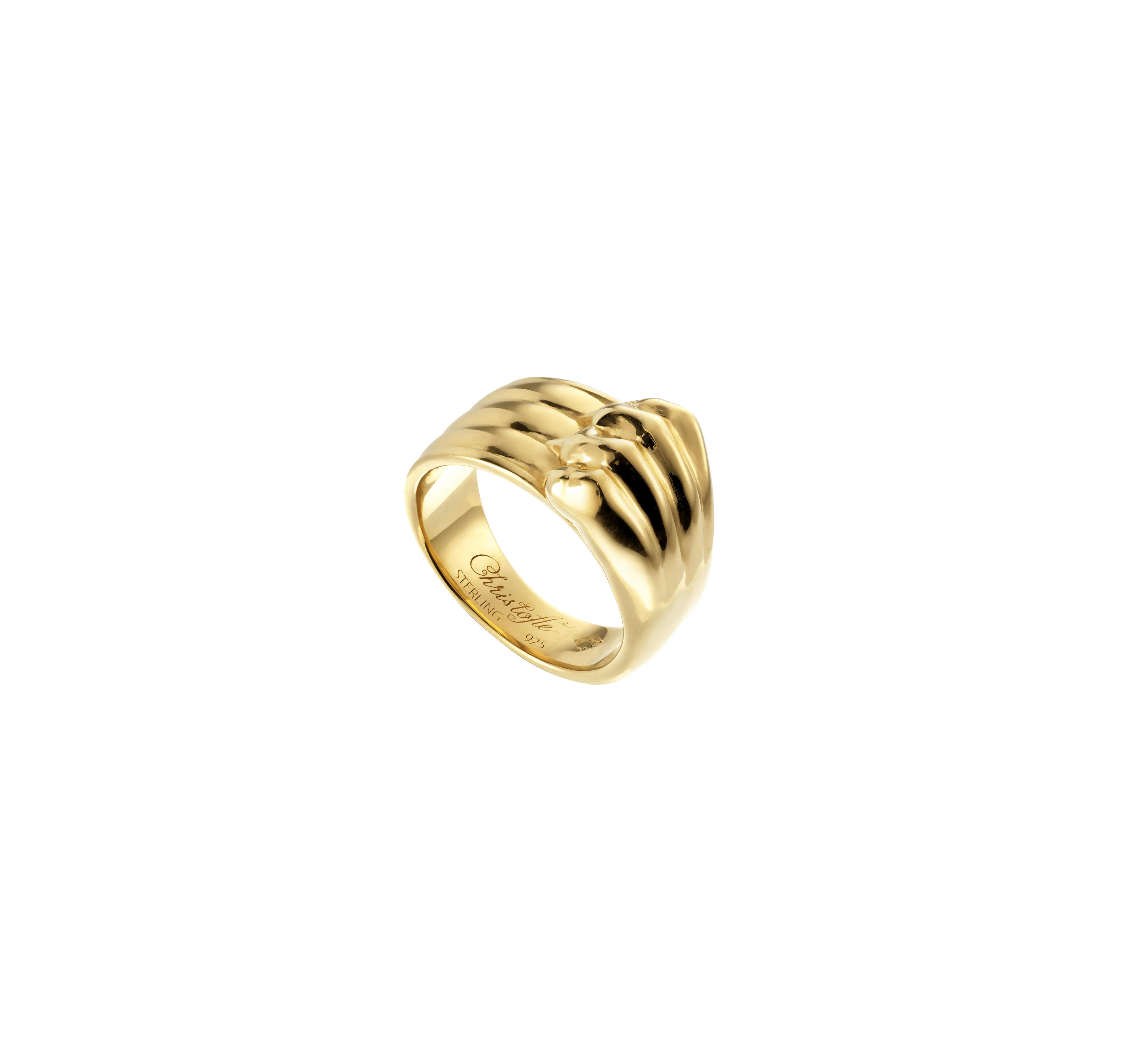 christofle sterling-silver gilded 24 carats bangle ring  0