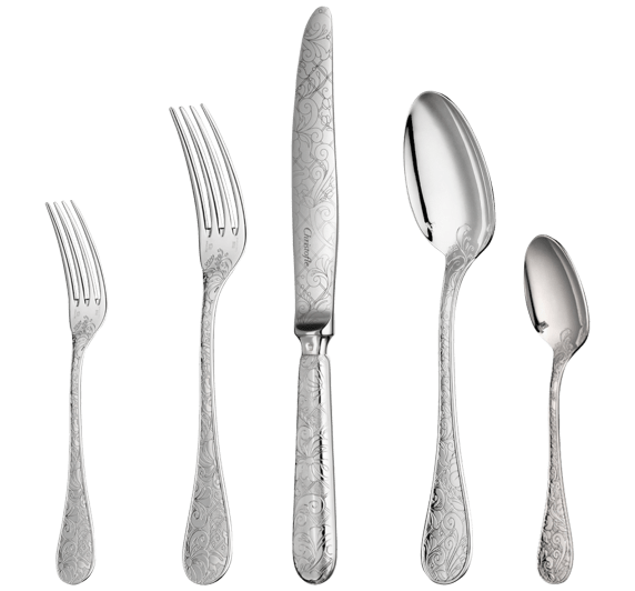 christofle individual place settings (5 pieces) jardin d'eden  silver p 1