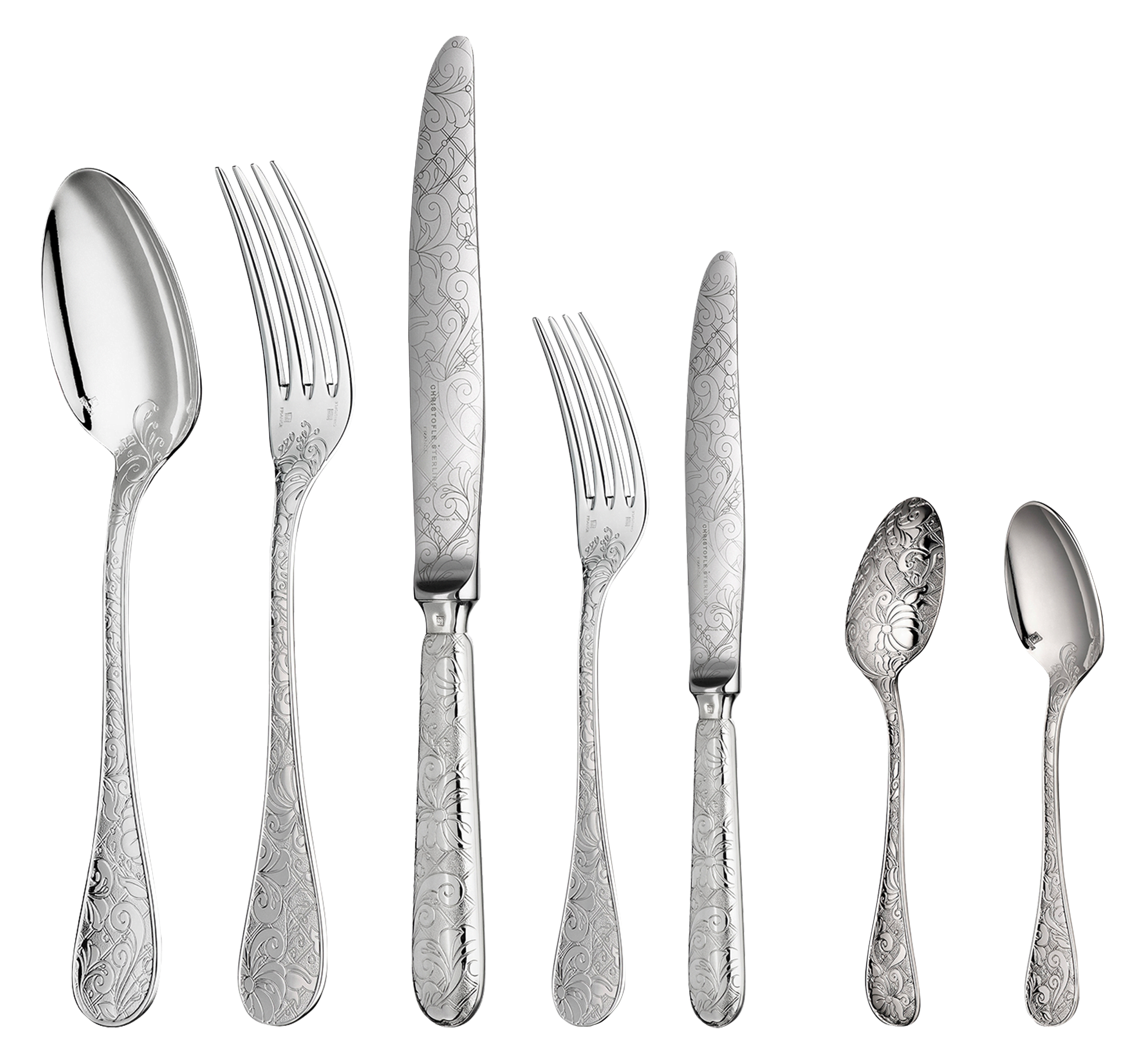 christofle 36-piece silver-plated flatware set with chest 1