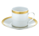 christofle Porcelain cup and saucer Gold finish  