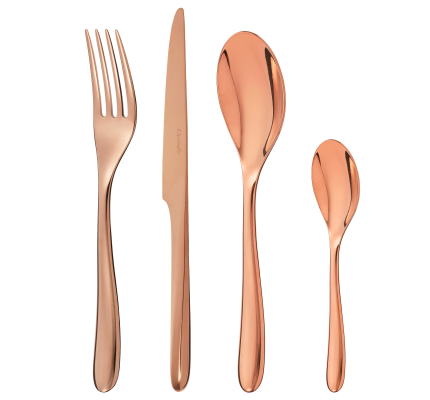 christofle 4-piece copper stainless steel flatware set 2