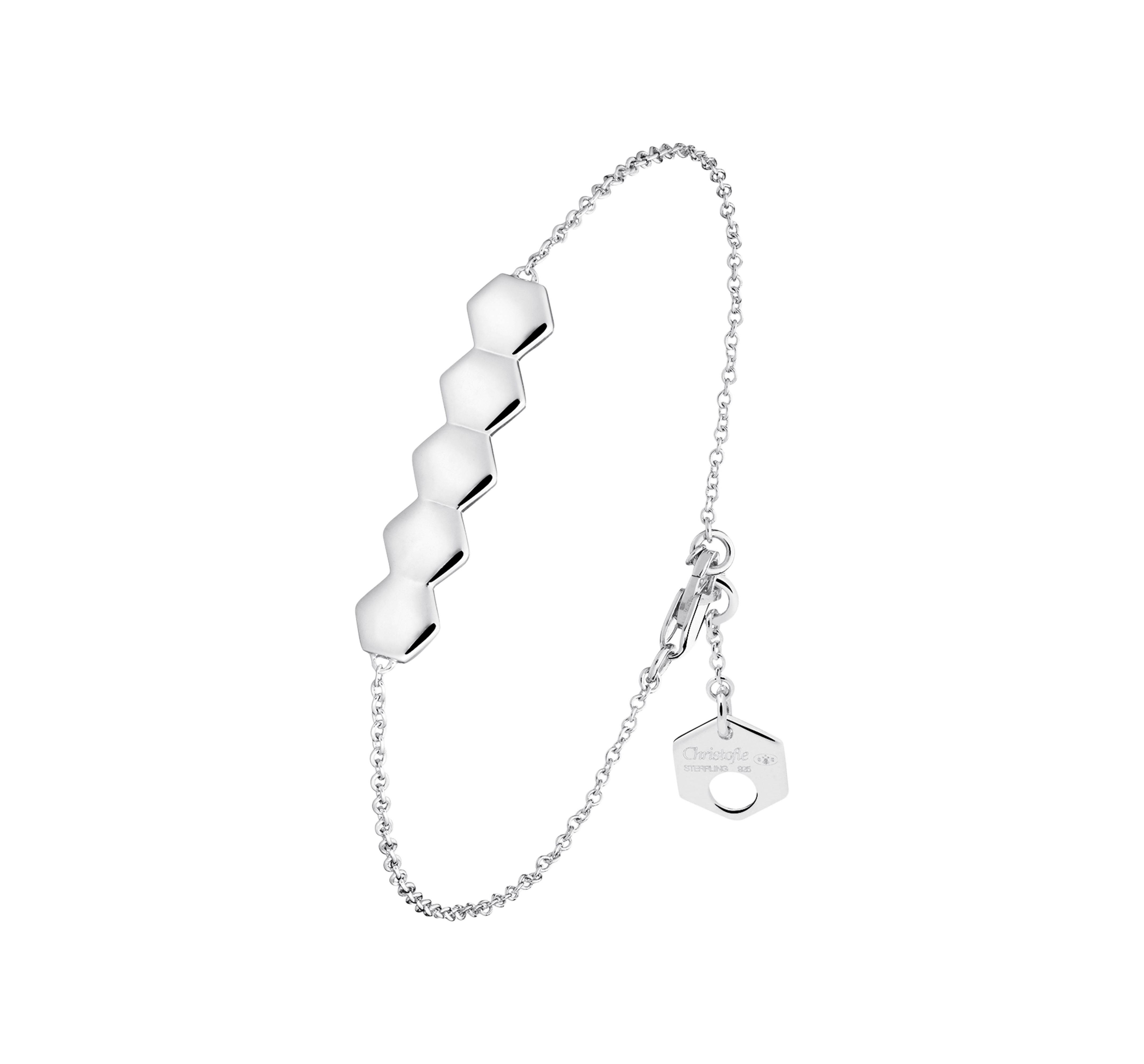 christofle sterling silver chain bracelet code royale   3