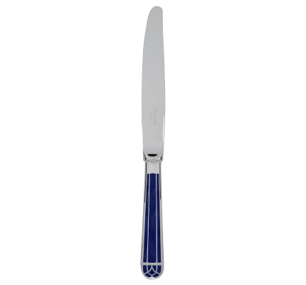 christofle silver-plated standard dinner knife - marbled blue 1