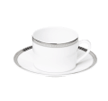 christofle Porcelain tea cup and saucer Platinum finish