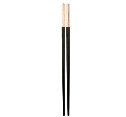christofle silver-plated pair of chinese chopsticks - pink gold finish 1