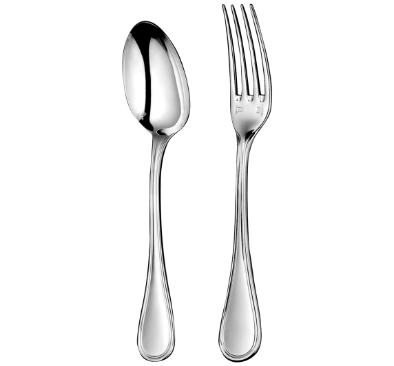 christofle two-piece sterling silver flatware set for children with chest 1