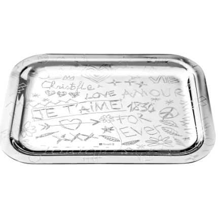 christofle rectangular tray 26x20cm graffiti  silver plated 1