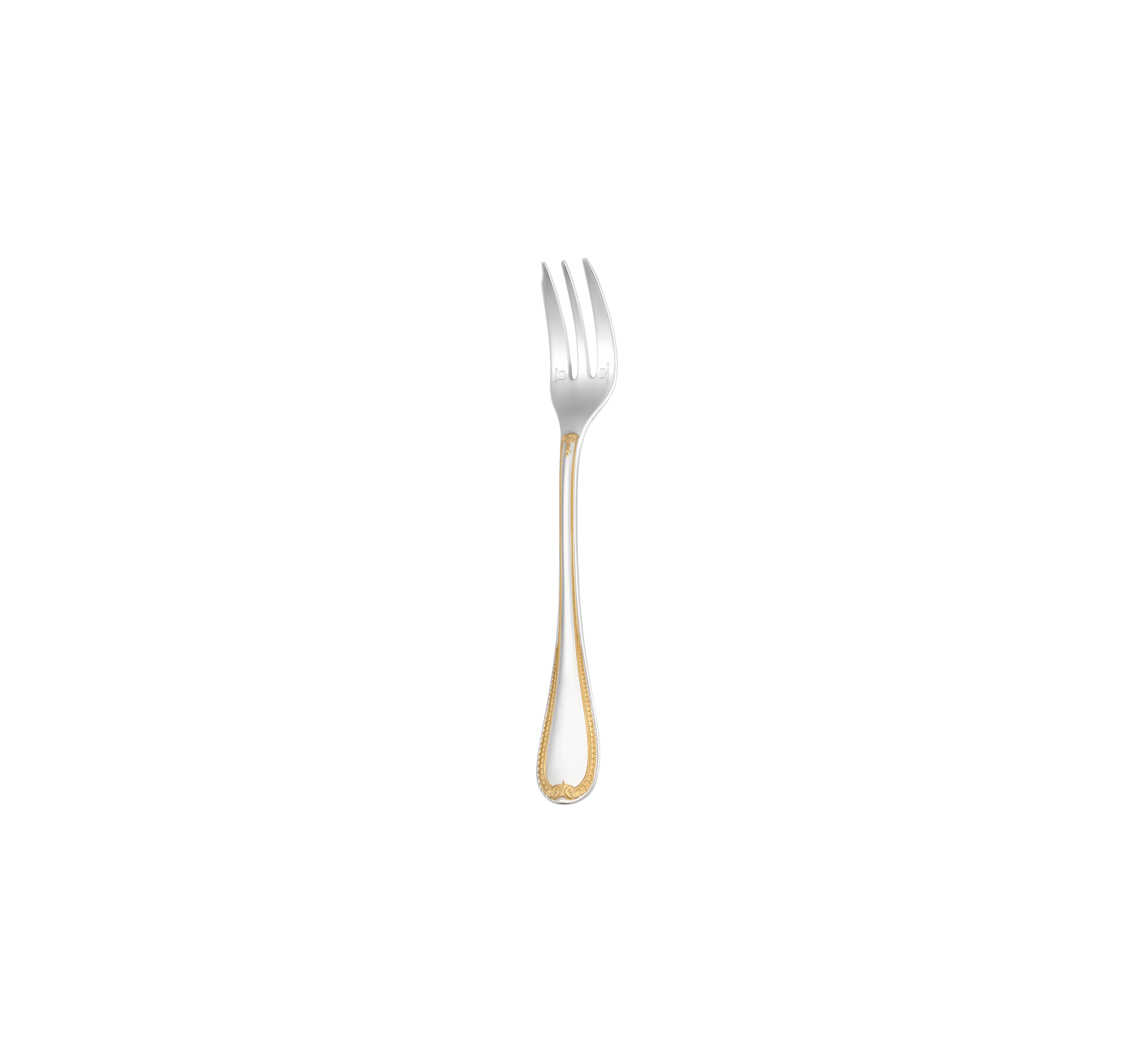 christofle partially gilded silver-plated cake fork 1