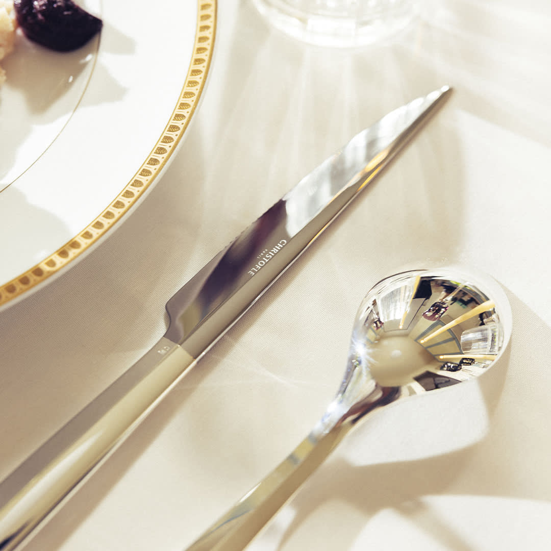 christofle silver-plated large universal spoon 8