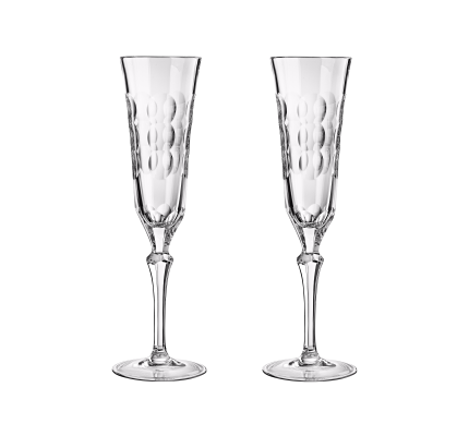 christofle set of 2 crystal champagne flute 1