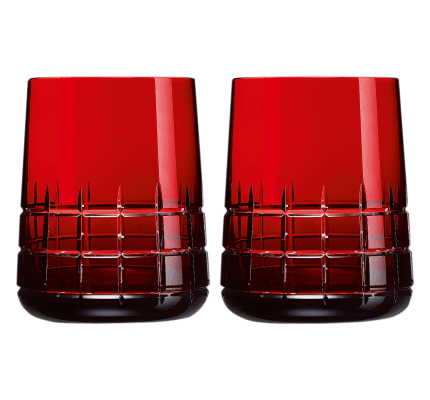 christofle red crystal water glasses - set of two  1