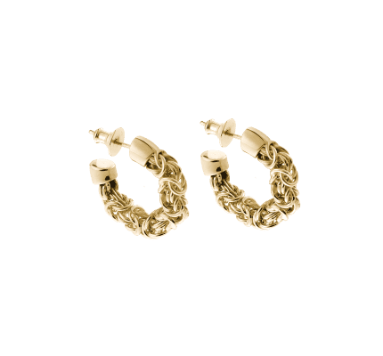 christofle sterling silver gilded 18 carats hoop earrings  1