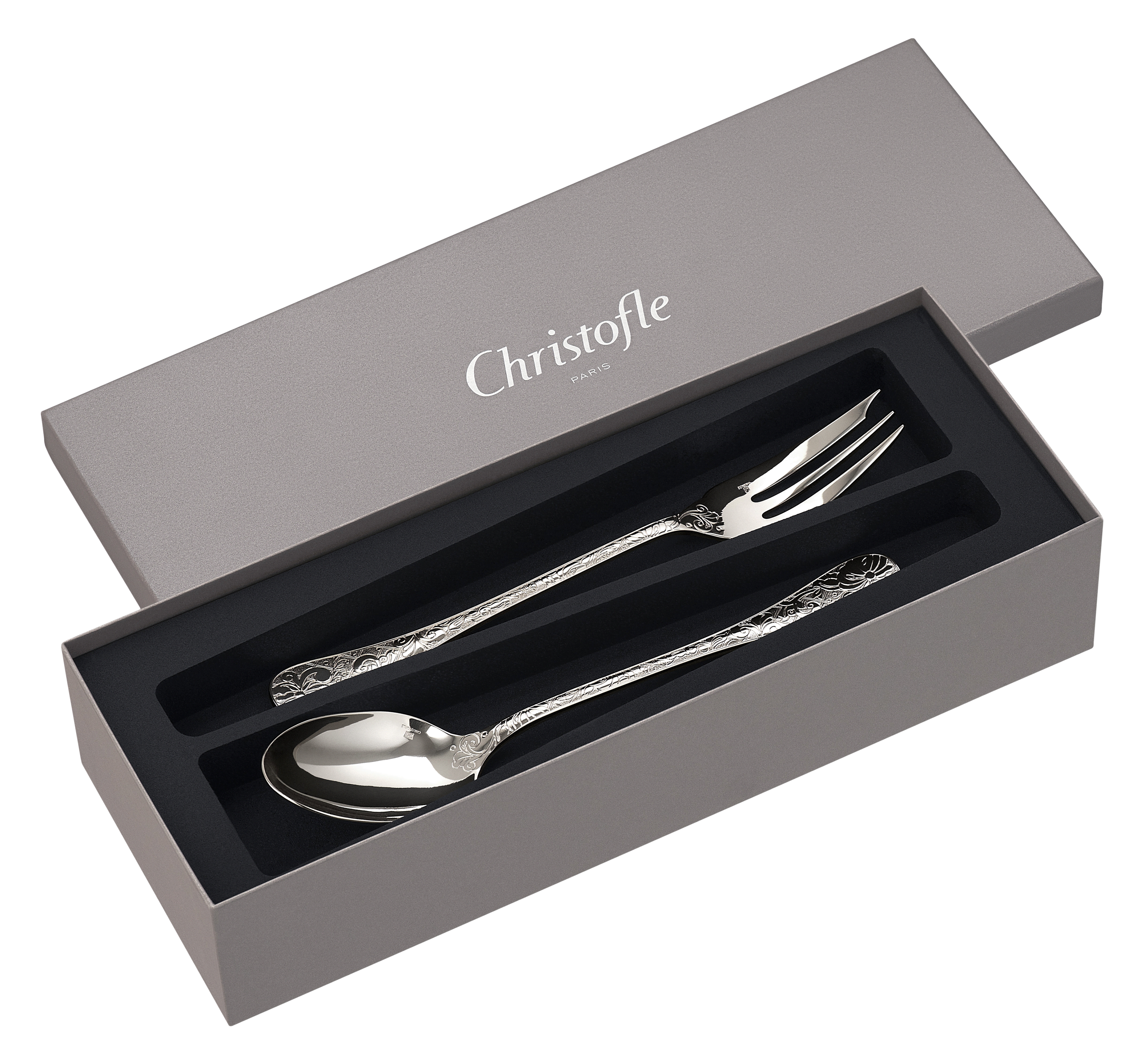 christofle silver-plated salad serving set 5