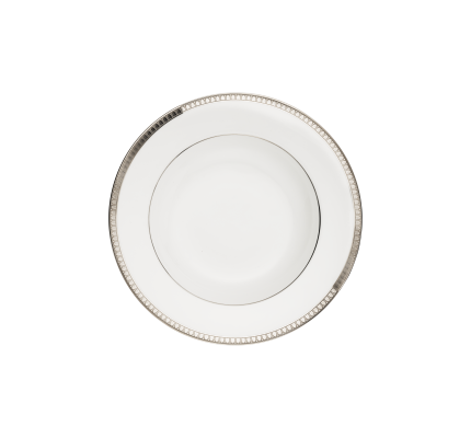 Porcelain Rimmed Soup Bowl Platinum Finish