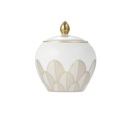 Porcelain Covered Sugar Bowl 30cl Gold Finish