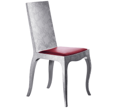christofle stainless steel chair with leather cushion 3