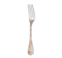 christofle partially gilded silver plated dinner fork - pink gold 2
