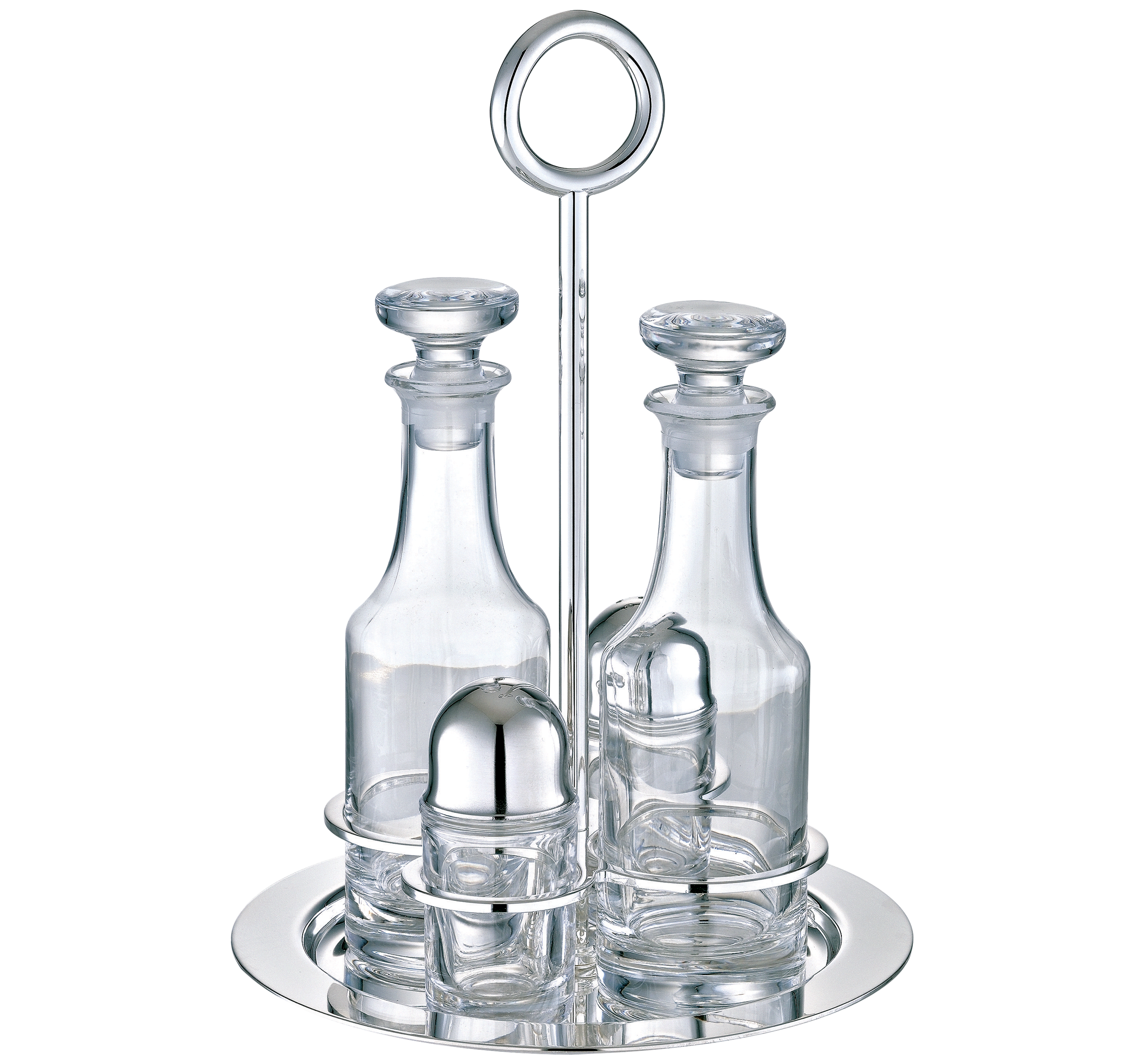 christofle silver-plated oil and vinegar cruet set with stand 4