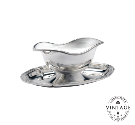 christofle gravy boat, silverware - vintage 1