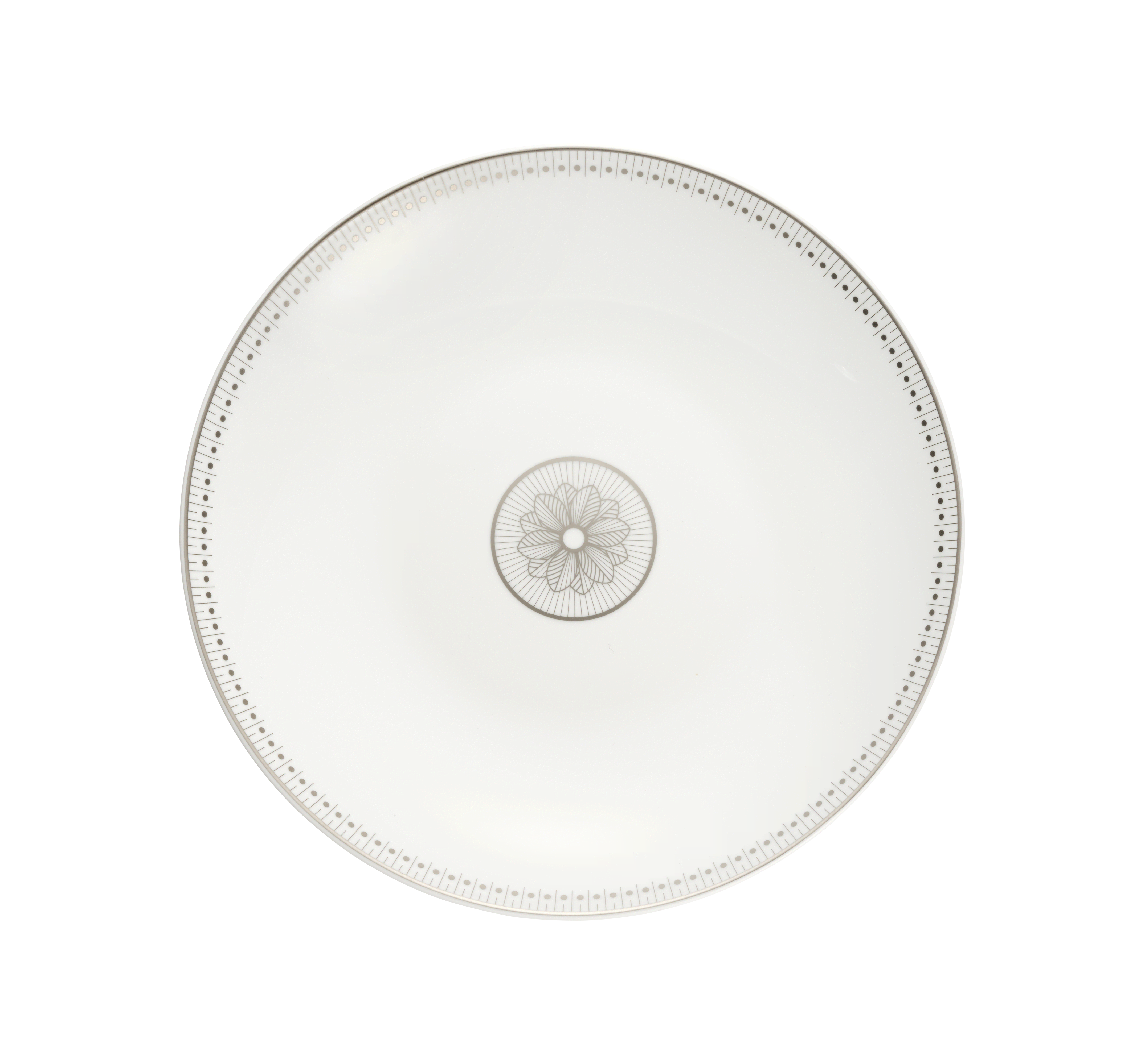 Christofle Malmaison Impériale Porcelain Open Vegetable Dish Platinum Finish