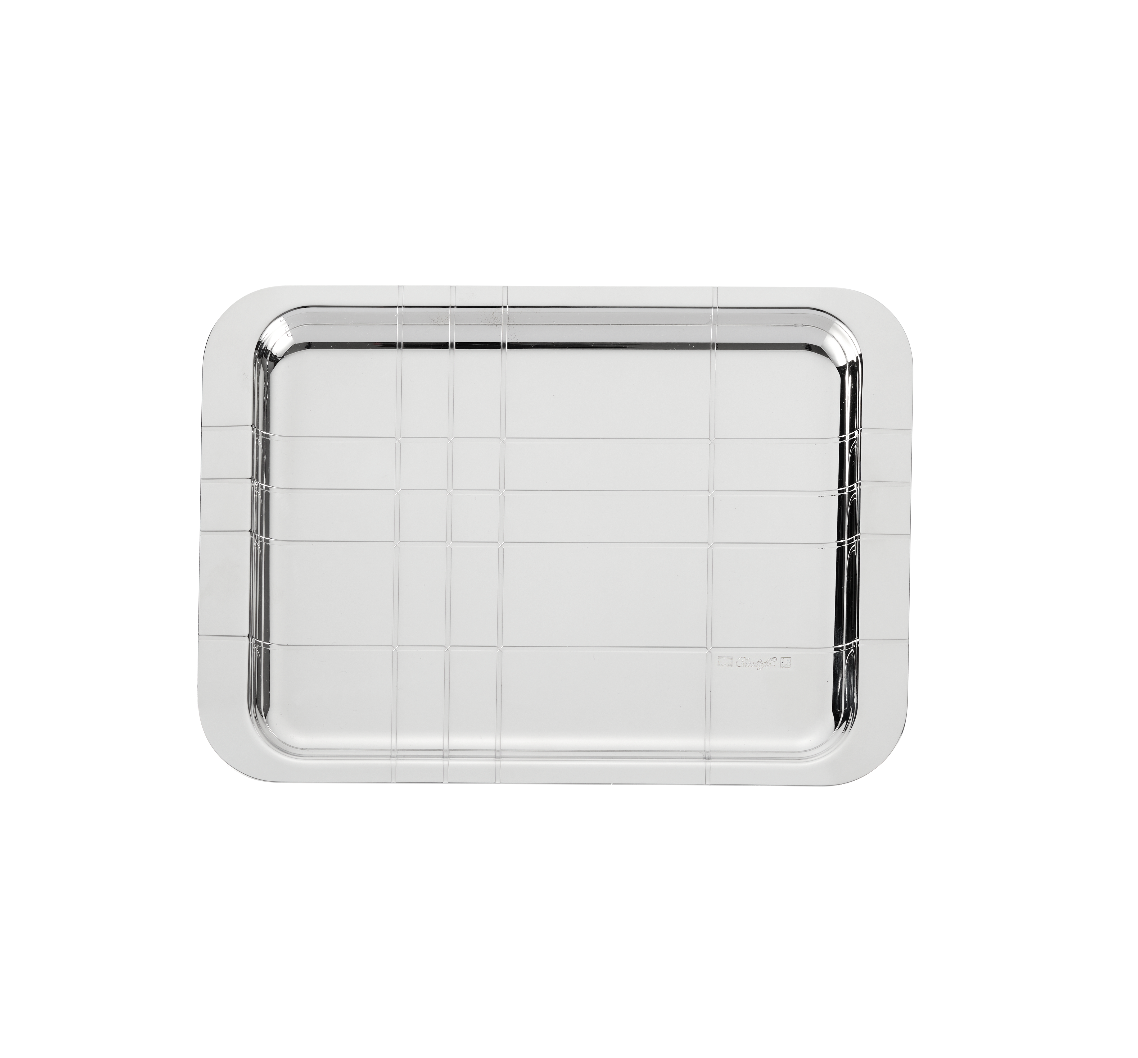 christofle silver-plated rectangular tray - 8 x 6 in 0