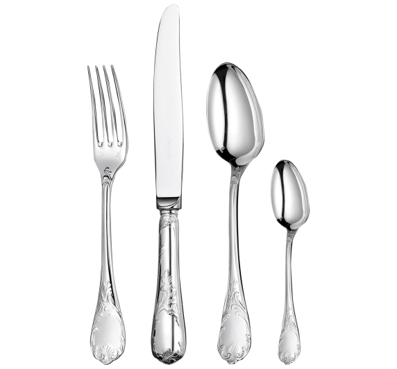 christofle flatware set for 6 people (24 pieces) marly  silver plated 1