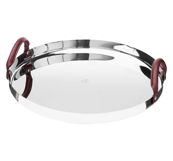 christofle round tray 40cm mood nomade stainless steel 1