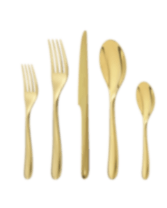 christofle stainless steel 5-piece place setting - gold colour 2