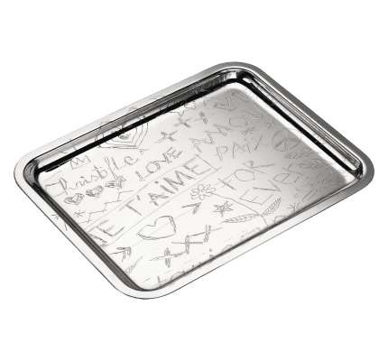 christofle tray 20x16 cm graffiti  silver plated 1