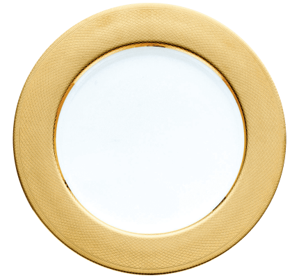 christofle gilded porcelain charger  1