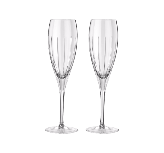 christofle set of 2 crystal champagne flutes 0
