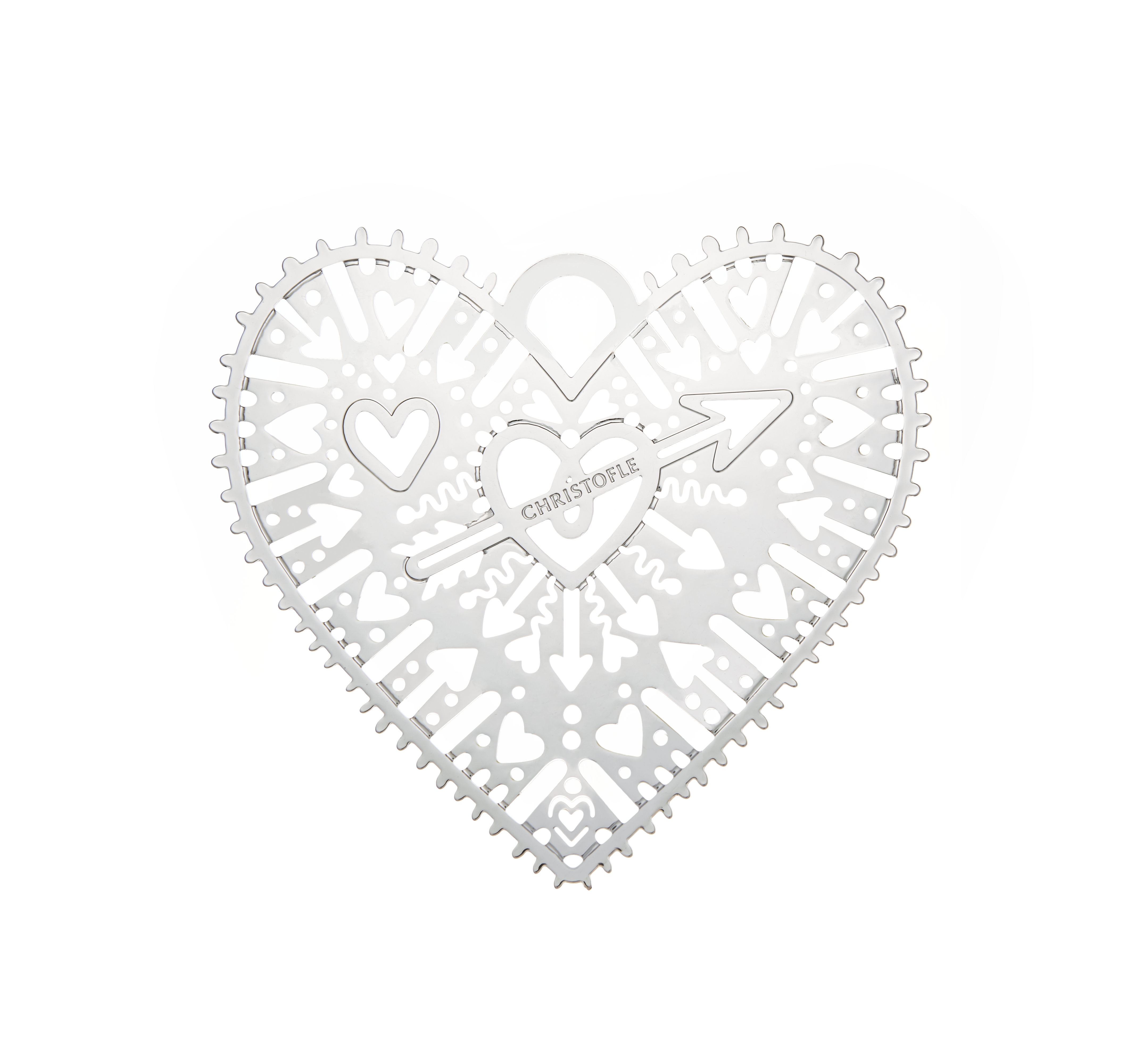 christofle silver plated "heart" ornament 2