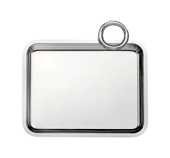 christofle silver plated rectangular tray with 1 handle - 20 x 16 cm 1