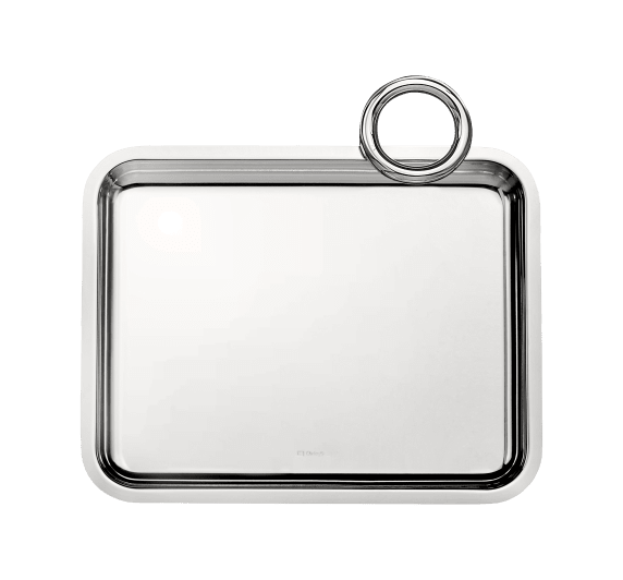 christofle silver plated rectangular tray with 1 handle - 20 x 16 cm 1